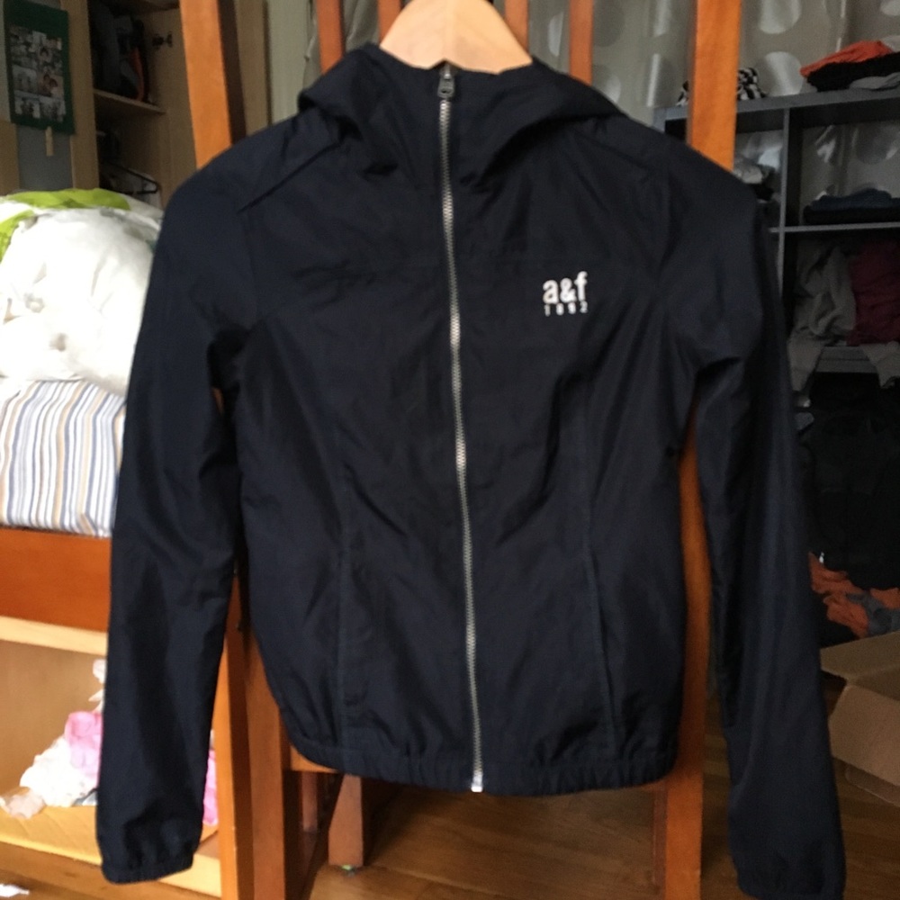 Abercrombie kids Navy zip up windbreaker jacket